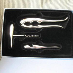 WEDGWOOD Silver Metal Tuber Three Piece Large Bar Set NIB/BRAND NEW